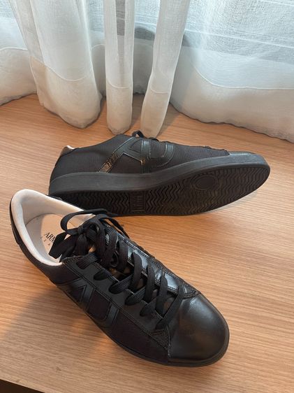 🔥 Armani Jeans รองเท้าผ้าใบหรู ผ้าใบผสมหนัง สีดำ ไซซ์ 44 รูปที่ 11