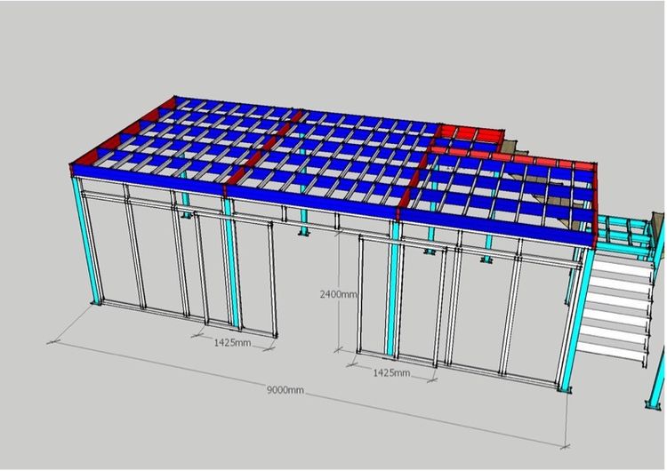 โครงสร้างเหล็ก 2 ชั้น รับน้ำหนักได้ตรม.ละ 300kg รูปที่ 2