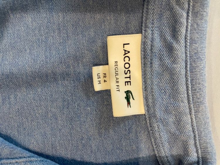 Lacoste Polo แท้ 💯 เสื้อโปโลผู้ชาย สีฟ้าอ่อน ทรง Regular Fit รูปที่ 7