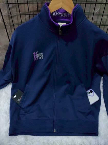 เสื้อแจ็คเก็ตแขนยาว Mizuno(Super Star) มือสอง สีกรม ผ้าวอร์ม(มีตำหนิสะกิด1จุด)🌟อก50🌟S330⚡ รูปที่ 4
