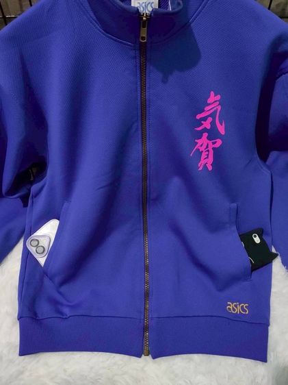 เสื้อแจ็คเก็ตแขนยาว ASICS มือสอง สีน้ำเงินอมม่วง ผ้าวอร์ม สภาพดี 🌟อก44🌟S329⚡ รูปที่ 4