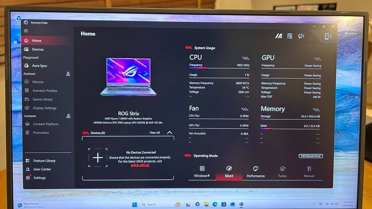 Asus ROG Strix จอ 17.3นิ้ว 32GB RTX3060 6GB 1 TB(ราคาซื้อมา67,000) รูปที่ 6