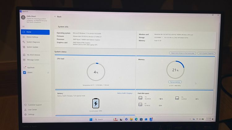 Asus ROG Strix จอ 17.3นิ้ว 32GB RTX3060 6GB 1 TB(ราคาซื้อมา67,000) รูปที่ 8