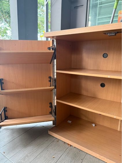 ขายชั้นวางรองเท้าไม้บานเปิด กว้าง 96 ซม. สูง 80 ซม. จุเยอะ สภาพดี รูปที่ 5