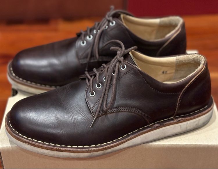 Mupers Street Derby Brown Oil Leather Shoes รูปที่ 2