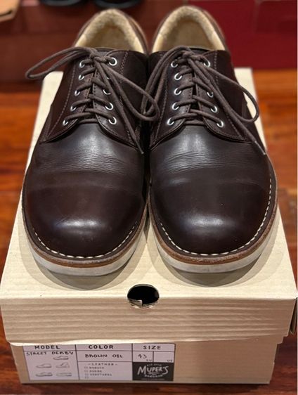 Mupers Street Derby Brown Oil Leather Shoes