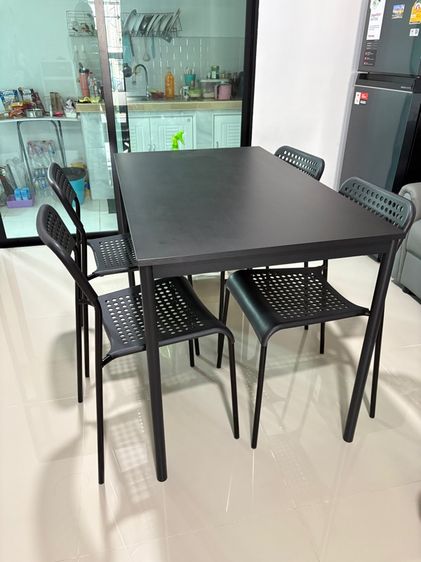 ดำ ไม้ อื่นๆ ชุดโต๊ะกินข้าวอิเกีย พร้อมเก้าอี้ 4 ตัว IKEA