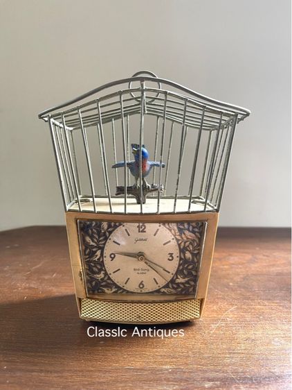 นาฬิกา ปลุก กรงนก GERMANY เก่าโบราณสะสม