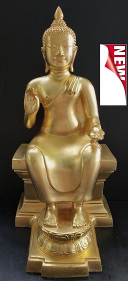 พระประทานพร หลวงพ่อศิลา วัดพระปฐมเจดีย์ ปิดทอง สูง 19 นิ้ว