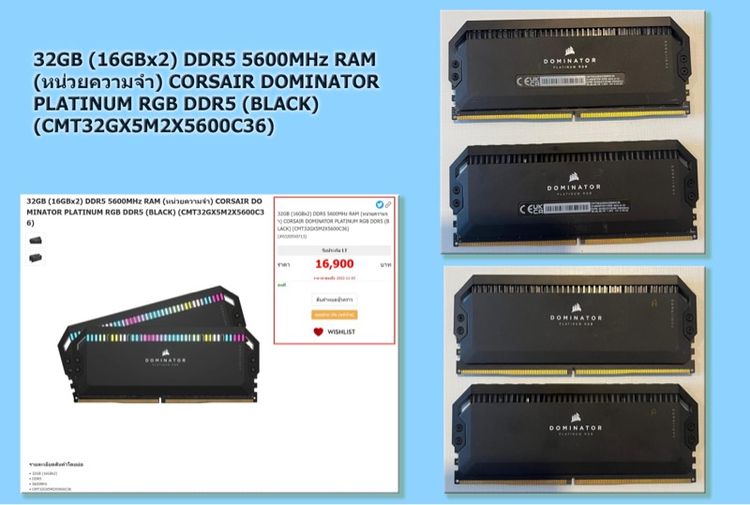 32GB (16GBx2) DDR5 5200MHz RAM (หน่วยความจำ)  รูปที่ 3