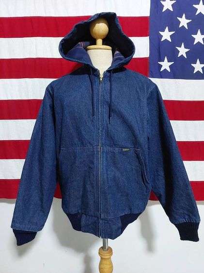Vintage Oshkosh B'GOSH เสื้อแจ๊คเก็ตผ้าเดนิม Hoodie Size MR Made in USA  สภาพสวยเหมือนใหม่ สาย Workwear ไม่ควรพลาด
