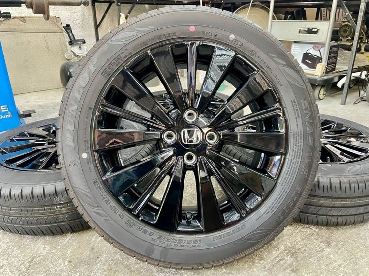 16" ล้อแม็ก HONDA CITY EHEV RS ขอบ 16” ถอดป้ายแดง ยาง DUNLOP 185-60R16 ปี 25 สีเส้นตุ่มหน้ายางยังอยู่ครบ