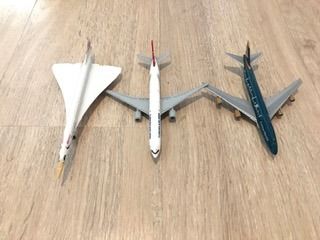 3 Metal Alloy Collector Model Planes Concord, Turkish Air B777 - Cathay Pacific