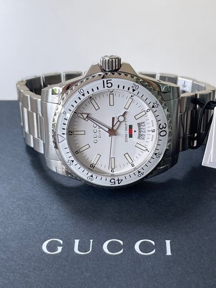 GUCCI Dive 40 mm White Dial Women's Quartz Watch YA136302 รูปที่ 5