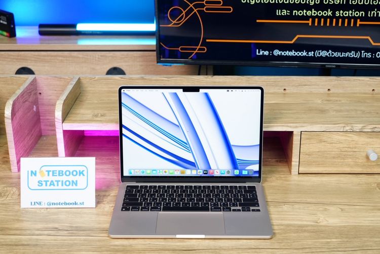 แมค โอเอส 8 กิกะไบต์ ไม่ใช่ APPLE Macbook Air M2 ram8 ssd256 จอ13.6 2k Cycle count เพียง 75 ครั้ง เครื่องสวย รีเซ็ตพร้อมใช้งาน ขายเพียง 19,990.-