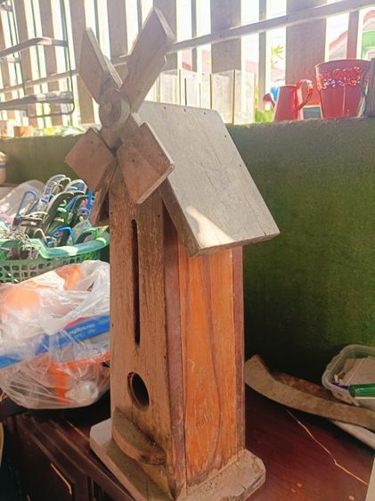 กังหันลม งานเก่าวินเทจ ไม้จริง หนักมาก กังหันหมุนได้ด้วยมือ รูปที่ 3