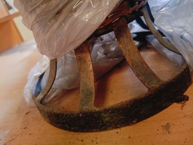 แจกันหวายทรงสูง งานเก่าวินเทจ โครงเหล็ก สานแน่น รูปที่ 10