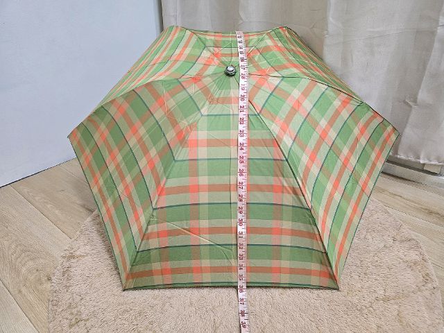 ร่มคัดโกดังญี่ปุ่น ลายสก็อตส้มอมเขียว🍊🍃 ใหม่ไม่ตำหนิ รูปที่ 5