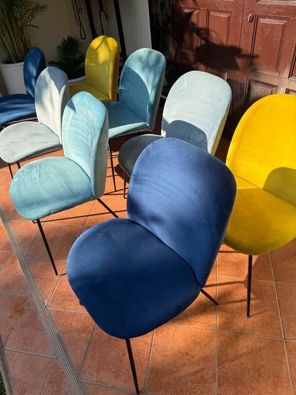 Luxury Velvet Dining Room Chairs Set of 8 Premium quality เก้าอี้รับประทานอาหาร รูปที่ 9