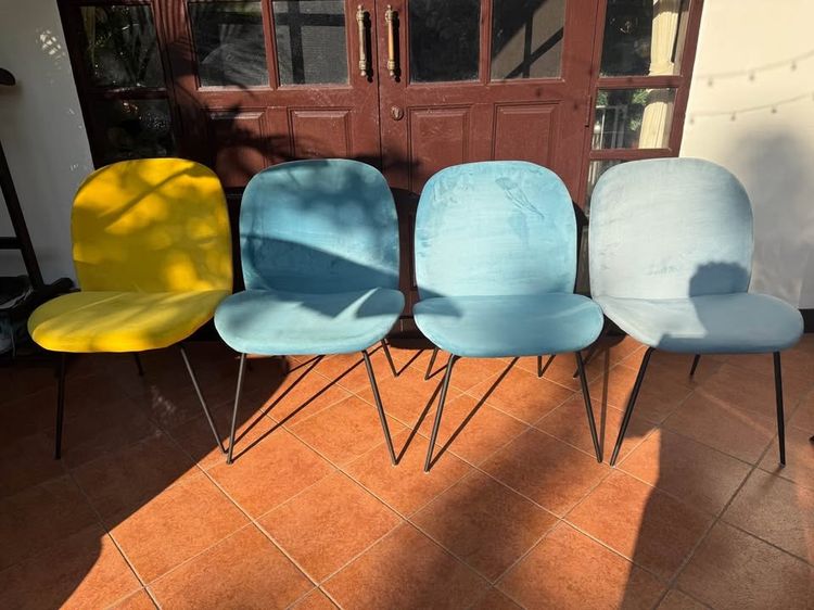 Luxury Velvet Dining Room Chairs Set of 8 Premium quality เก้าอี้รับประทานอาหาร รูปที่ 2