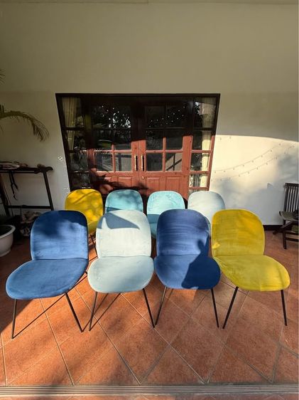 Luxury Velvet Dining Room Chairs Set of 8 Premium quality เก้าอี้รับประทานอาหาร