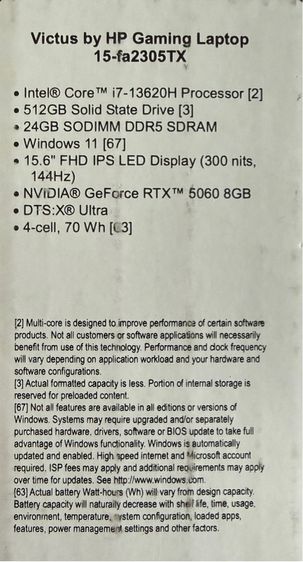 Victus HP Gaming Laptop i7 24GB RTX 5060  รูปที่ 3