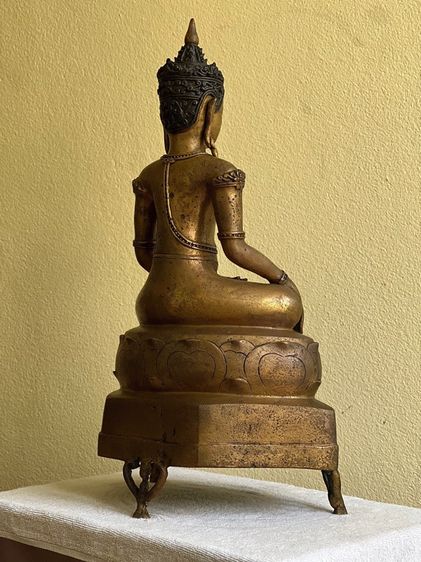 พระบูชาเชียงแสนทรงเครื่อง หน้าตัก 9 นิ้ว สูง 21 นิ้ว เนื้.อสัมฤทธิ์ สวยงามมาก รูปที่ 8