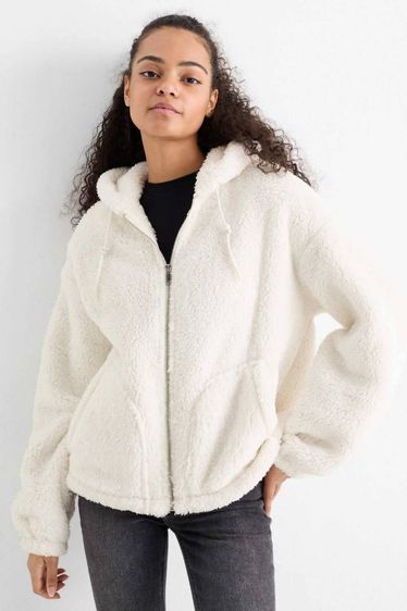 Faux shearling jacket with hood แจ็คเก็ตขนนุ่มมมม แบรนด์ C and A แท้ 💯 ตัวนี้ใช้คำว่านุ่มมมม ได้เปลืองมาก  ผ้านุ่มสุดๆ 
ทรงซิปหน้า กระเป๋าหน้าใช้งานได้จริง ทรงสวย ใส่แบบโอเวอไซส์ ใส่อุ่นๆ ทั้งในไทย ทั้งทริปต่างประเทศ  รูปที่ 3