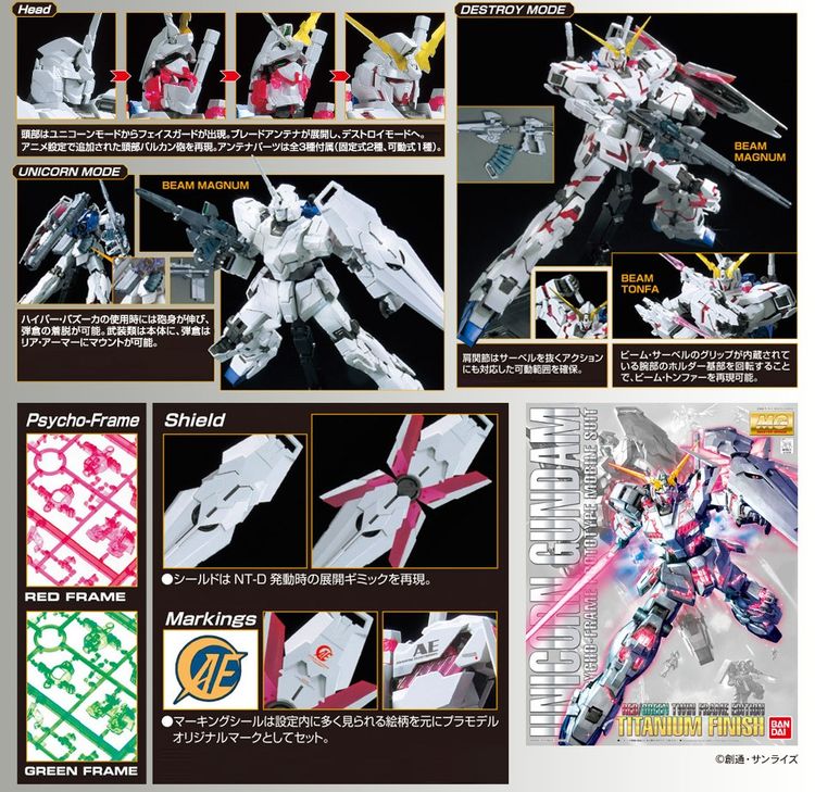 MG Unicorn Gundam Red and Green Twin Frame  รูปที่ 3
