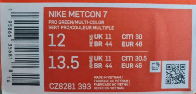 ขาย  Nike Men's Metcon 7 Pro Green
ขนาด 
US 11
EUR 46 รูปที่ 8