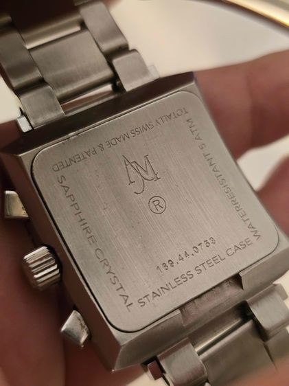 นาฬิกา A LE MARQUAND GENEVE  Black Dial Factory Diamond CHRONOGRAPH ขอบเพชรแท้64เม็ดจากโรงงานเดิม หน้าปัดดำ มีวันที่ กระจกSAPPHIRE CRYSTAL  รูปที่ 7