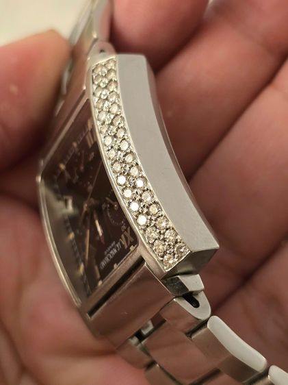 นาฬิกา A LE MARQUAND GENEVE  Black Dial Factory Diamond CHRONOGRAPH ขอบเพชรแท้64เม็ดจากโรงงานเดิม หน้าปัดดำ มีวันที่ กระจกSAPPHIRE CRYSTAL  รูปที่ 12