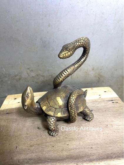 รูปปั้น เทพปกรณัม เต่าดำ ทองเหลืองสะสม