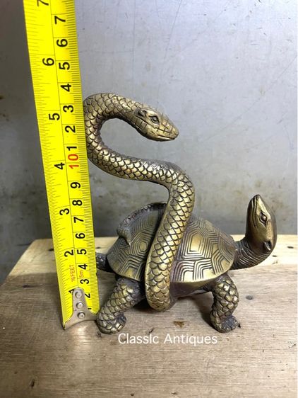 รูปปั้น เทพปกรณัม เต่าดำ ทองเหลืองสะสม รูปที่ 7