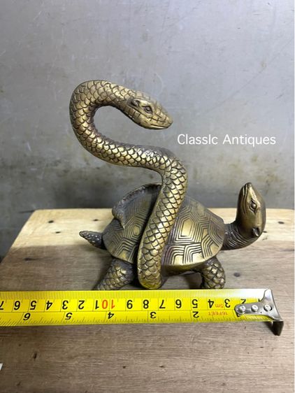 รูปปั้น เทพปกรณัม เต่าดำ ทองเหลืองสะสม รูปที่ 8