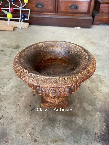 กระถาง หลุยส์เหล็กหล่อ ใบกลาง สะสม รูปที่ 4