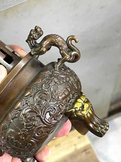 กระถาง กำยาน ยอดน้ำเต้าทองเหลือง สะสม รูปที่ 14