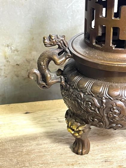 กระถาง กำยาน ยอดน้ำเต้าทองเหลือง สะสม รูปที่ 10