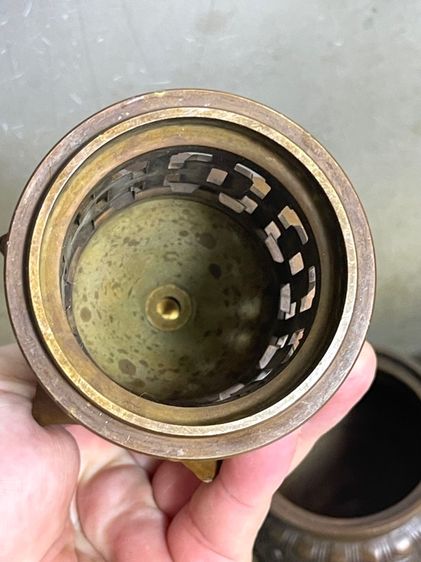 กระถาง กำยาน ยอดน้ำเต้าทองเหลือง สะสม รูปที่ 15