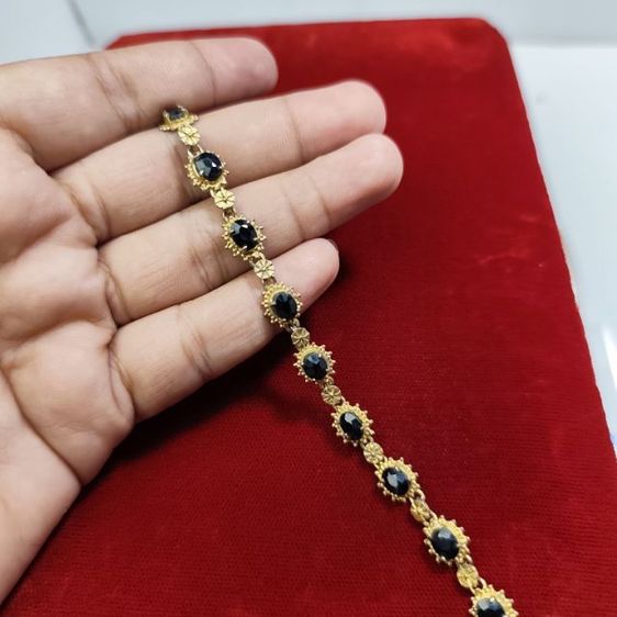 🔖สร้อยข้อมือสีทอง พลอยนิลแท้ ของจริงสวยมาก รูปที่ 2