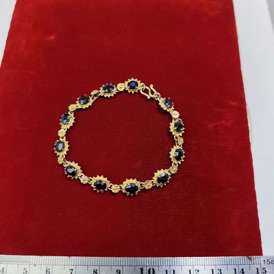 🔖สร้อยข้อมือสีทอง พลอยนิลแท้ ของจริงสวยมาก รูปที่ 6