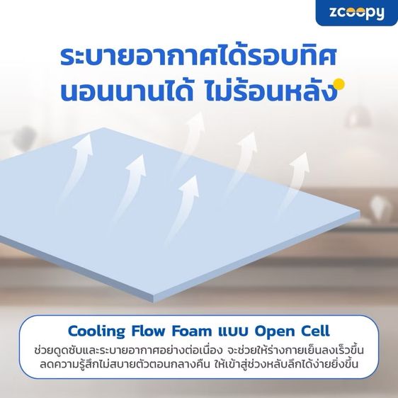 ที่นอน Zcoopy รุ่น Bay Bliss 6 ฟุต หนา 9 นิ้ว มือหนึ่ง รูปที่ 7