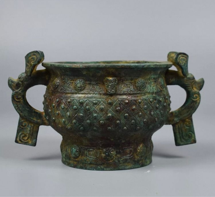 ✨โถสัมฤทธิ์โบราณของจีนเป็นภาชนะ รูปที่ 2