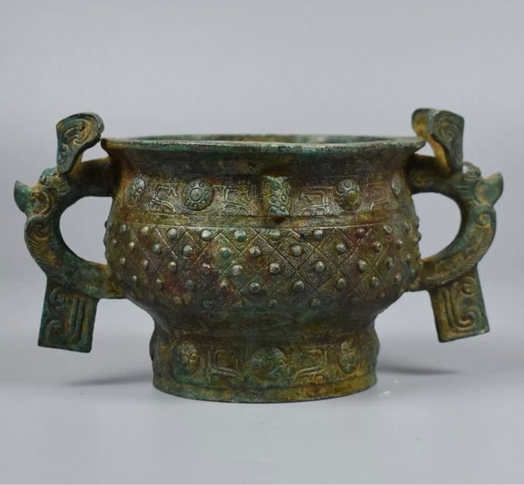 ✨โถสัมฤทธิ์โบราณของจีนเป็นภาชนะ รูปที่ 4