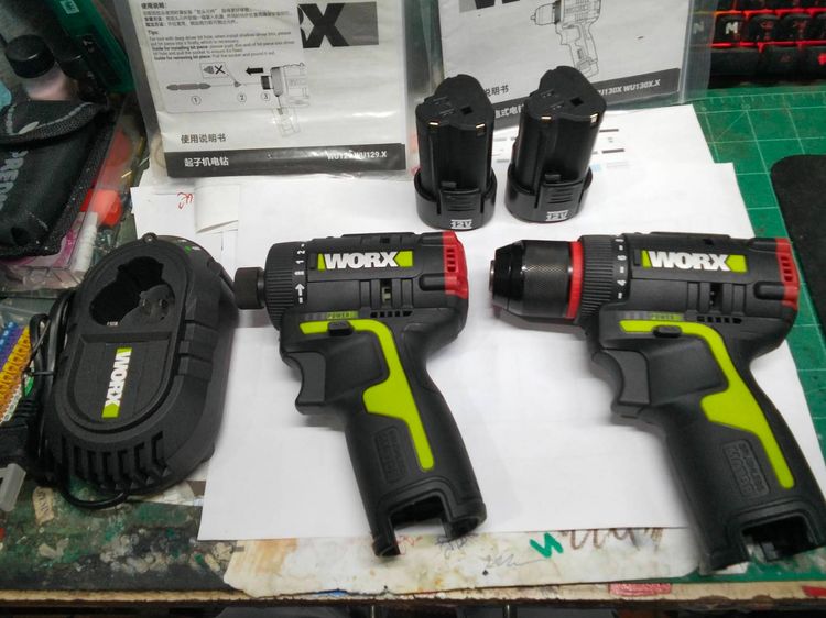 สว่านไร้สาย WORX แท้ ของใหม่ไม่ได้ใช้ครับ 2ตัว พร้อมแบตฯ แท่นชาร์จ รูปที่ 2