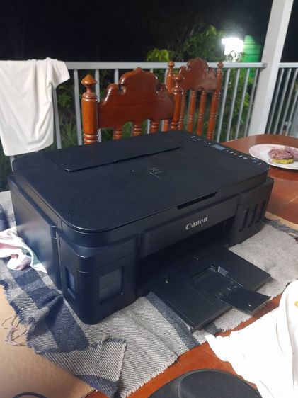 ink jet cannon สแกนปริ้นเตอร์แท็งโรงงานสีดําปกติสีอื่นต้องล้างหรือเปลี่ยนหัวมีสาย2เส้น รูปที่ 7