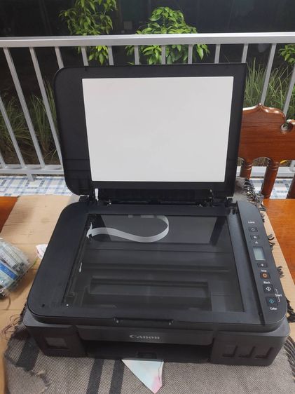 ink jet cannon สแกนปริ้นเตอร์แท็งโรงงานสีดําปกติสีอื่นต้องล้างหรือเปลี่ยนหัวมีสาย2เส้น รูปที่ 3