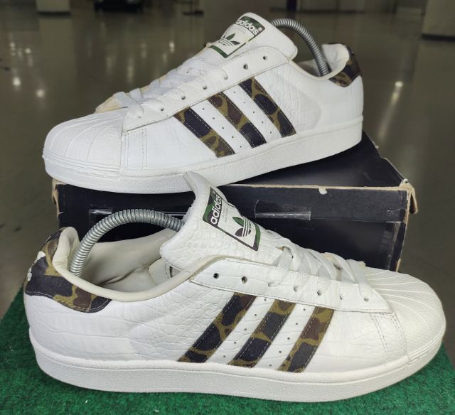 รองเท้า💥adidas superstar💥ของแท้‼️ลายพิเศษ‼️แถบลายทหารสวยๆ เดิมๆ สภาพดี💥ไซร์ 44  รูปที่ 6