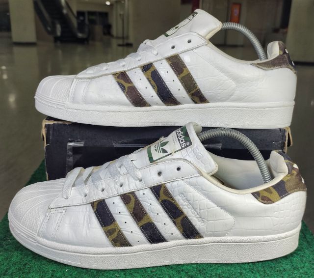 รองเท้า💥adidas superstar💥ของแท้‼️ลายพิเศษ‼️แถบลายทหารสวยๆ เดิมๆ สภาพดี💥ไซร์ 44  รูปที่ 9