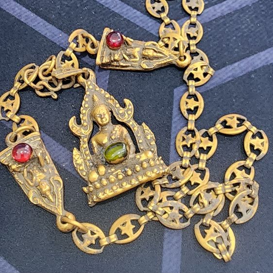 สร้อยคอพระพุทธชินราช (สามองค์) เนื้อชินทอง กรุลําพูน ส่งฟรีทั่วประเทศ รูปที่ 6